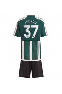 Fotbalové Dres Manchester United Kobbie Mainoo #37 Dětské Venkovní Oblečení 2023-24 Krátký Rukáv (+ trenýrky)